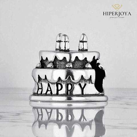 Abalorio happy birthday silver