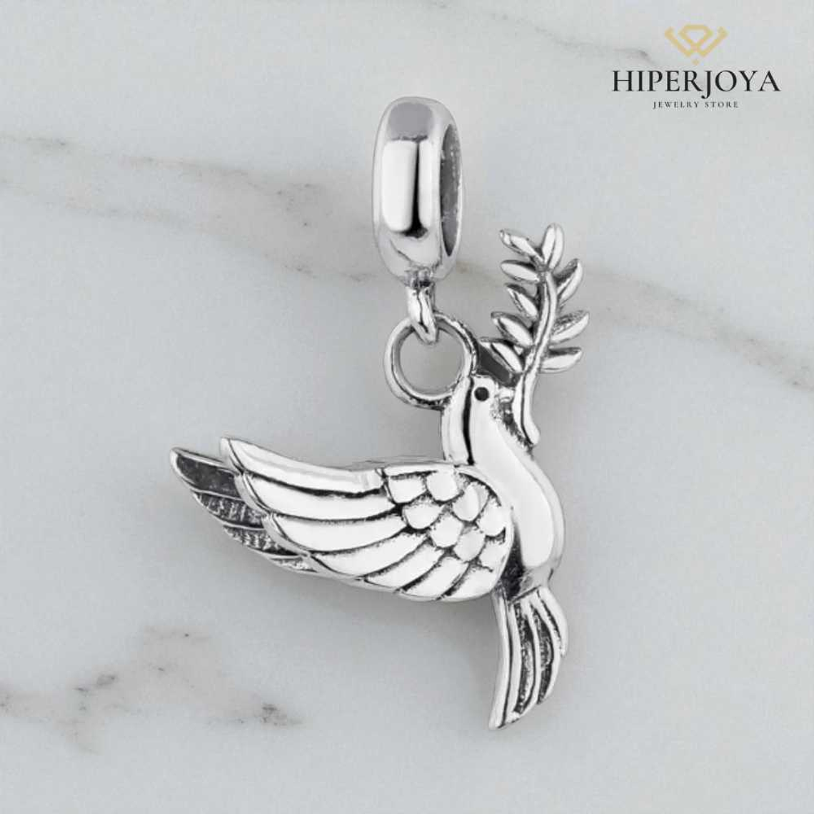 Abalorio comunión paloma de la paz plata 2