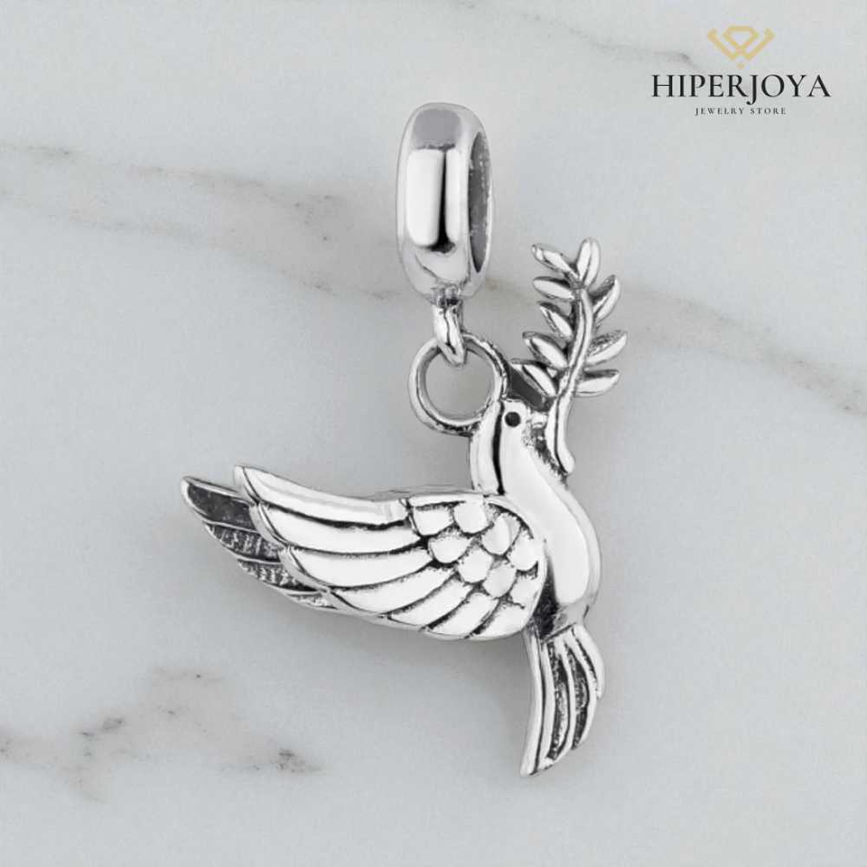 Abalorio comunión paloma de la paz plata 2