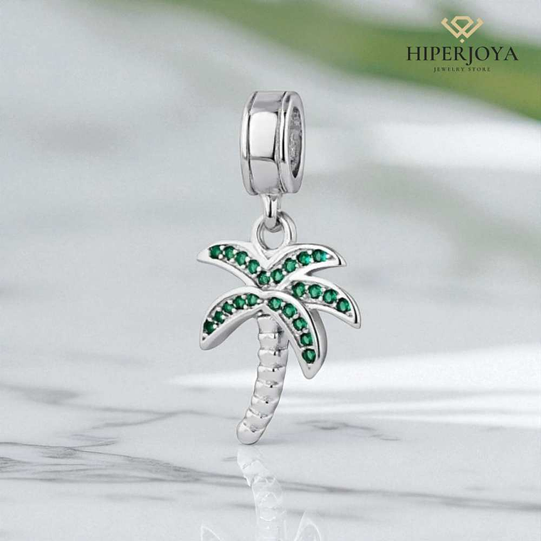 Abalorio palmera plata 2