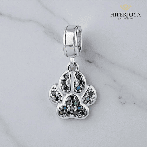 Silver footprint charm