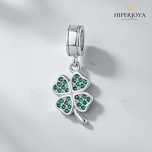 Abalorio trébol verde
