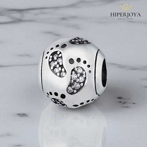 Abalorio huellitas plata