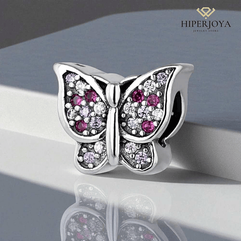 Abalorio mariposa circonitas plata