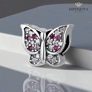 Abalorio mariposa circonitas plata