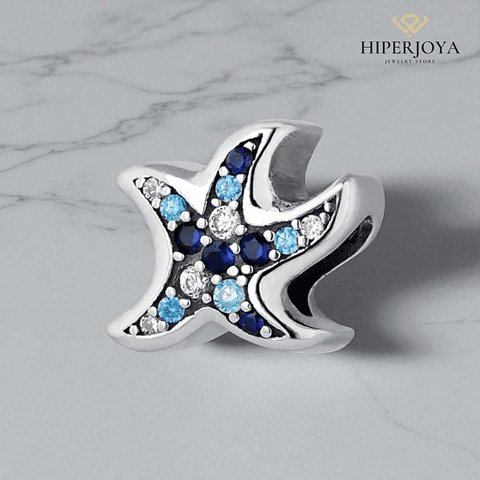 Abalorio estrella de mar plata