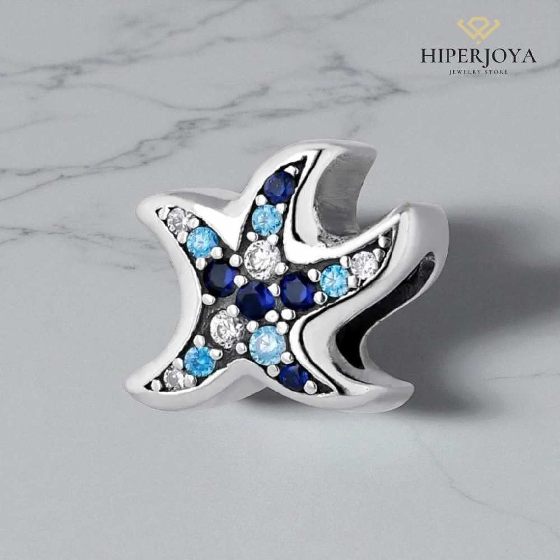 Abalorio estrella de mar plata 2