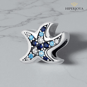 Abalorio estrella de mar plata