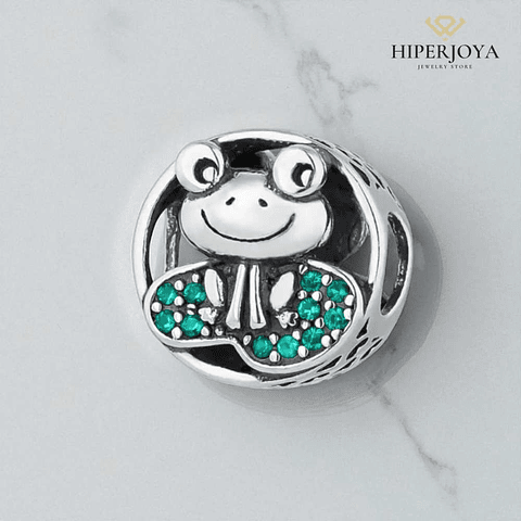 Silver frog bead 