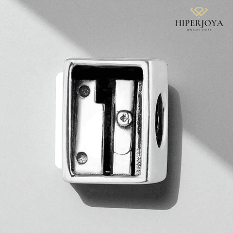 Silver pencil sharpener bead 
