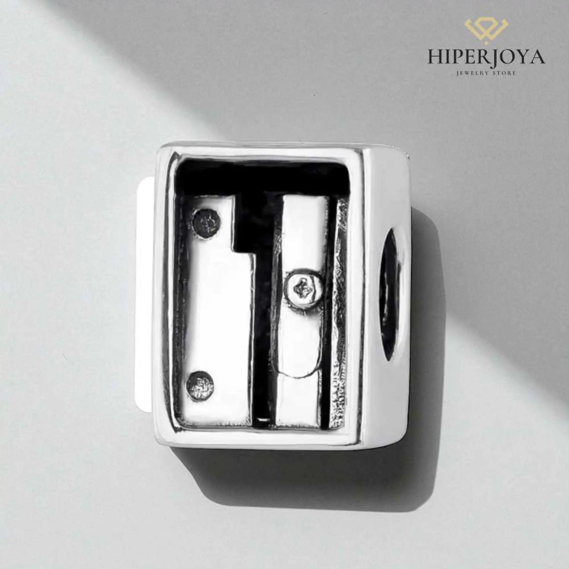 Silver pencil sharpener bead  2