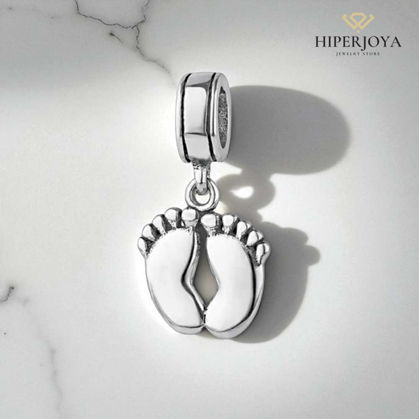 Abalorio pies bebé plata 2