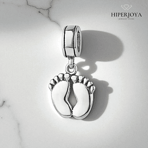 Abalorio pies bebé plata