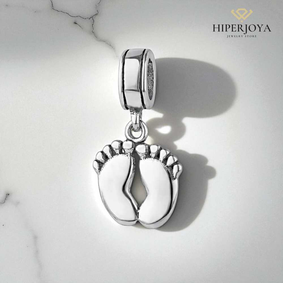 Abalorio pies bebé plata 2