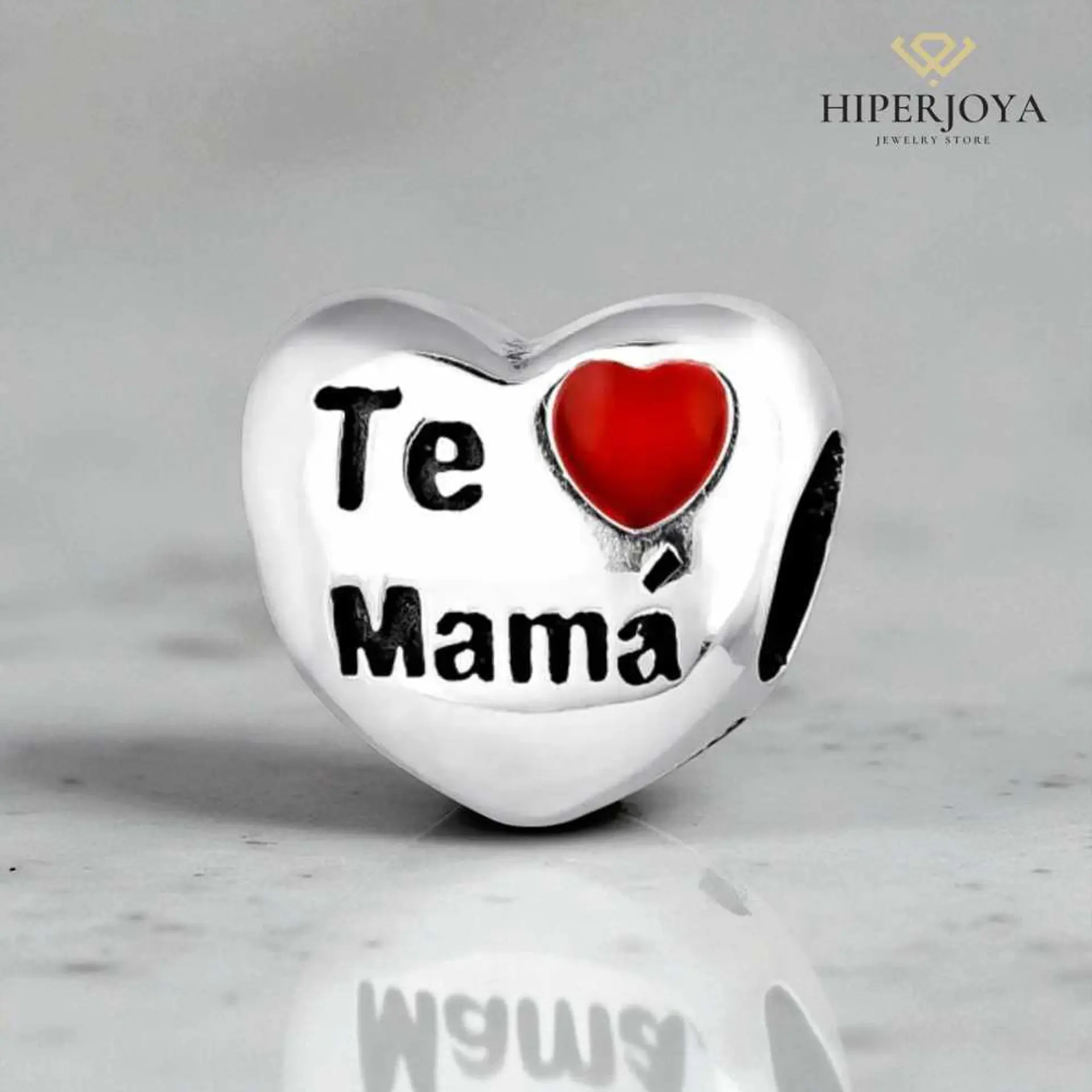 Abalorio, I love you, Mom, silver. 3