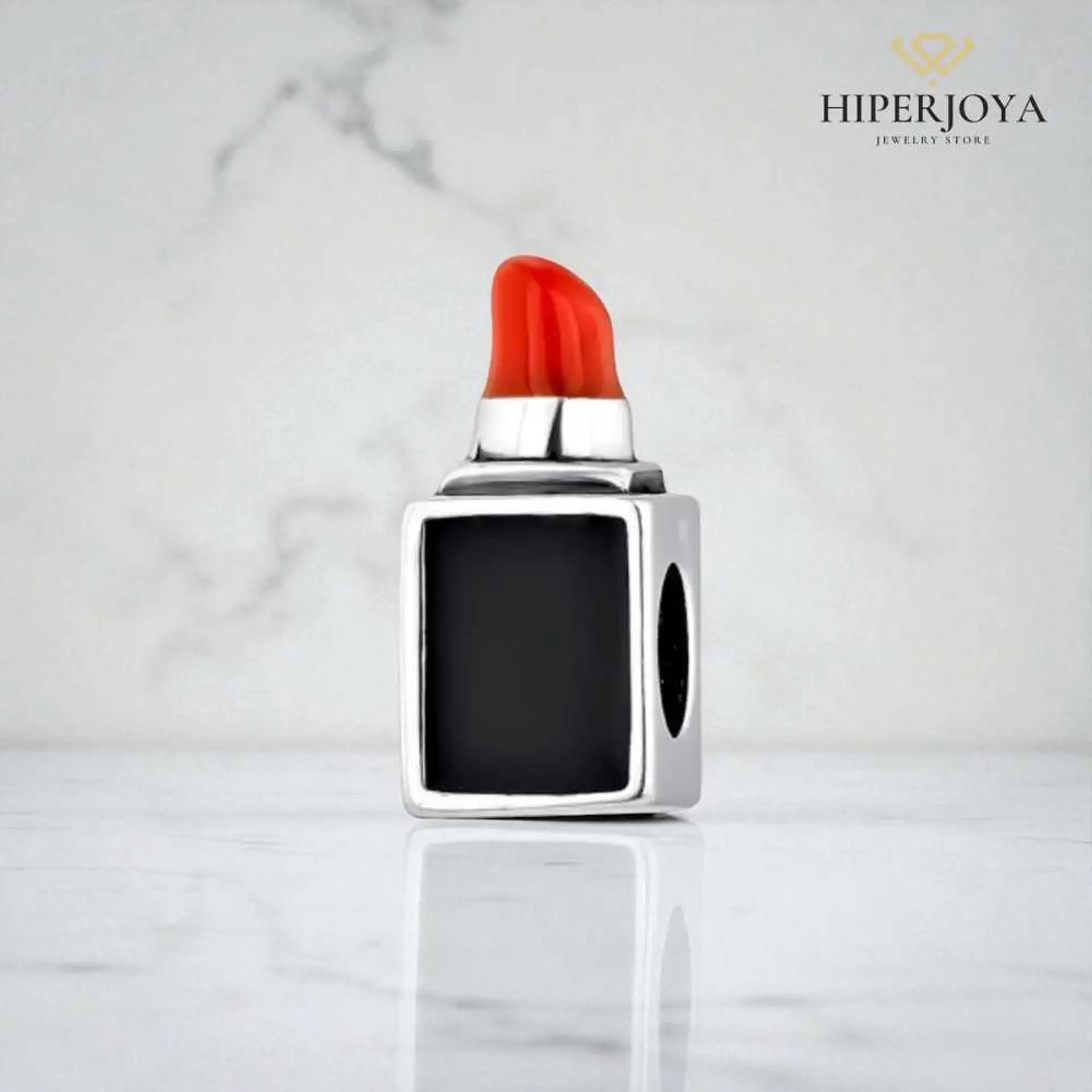 Silver lipstick bead 2