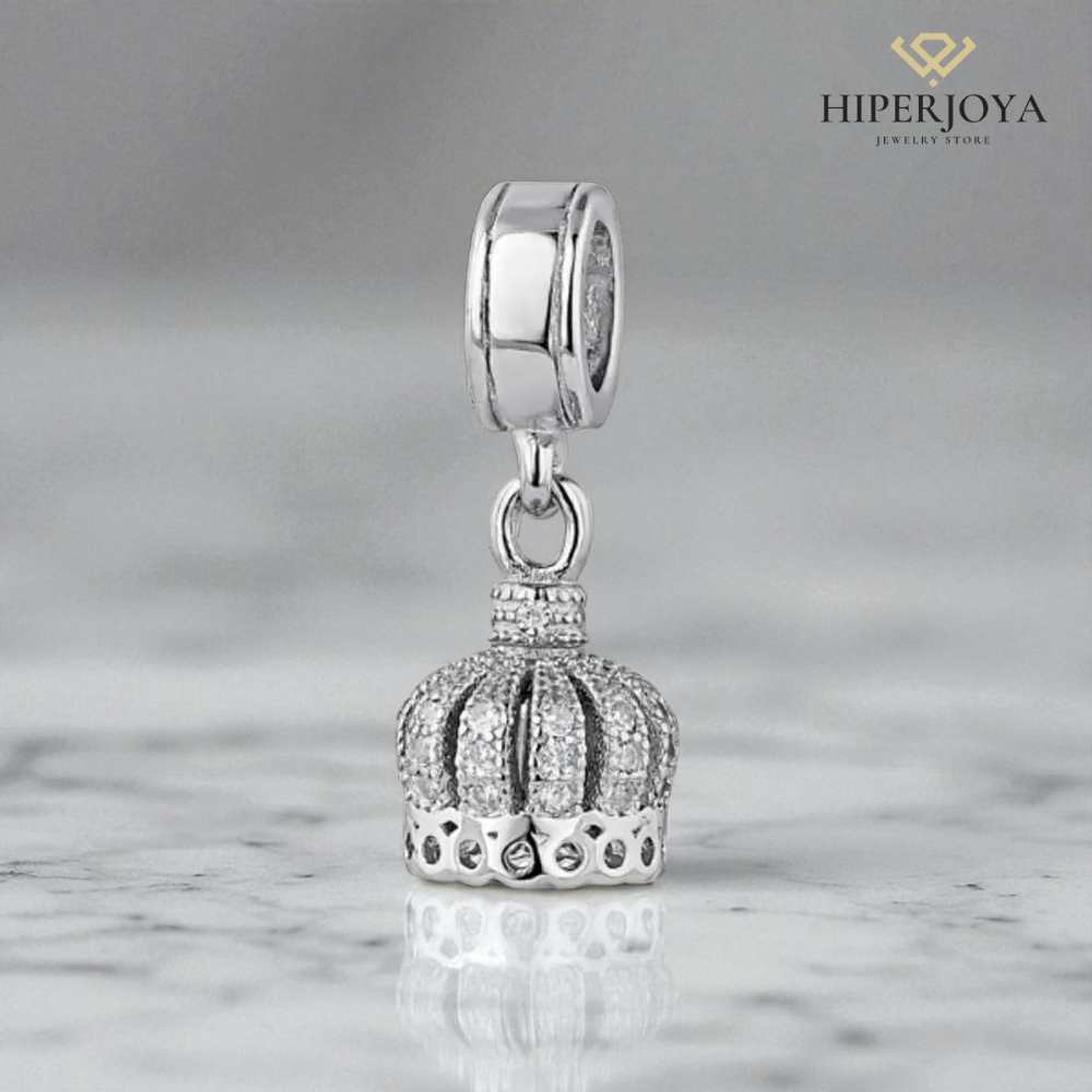 Abalorio corona plata 2