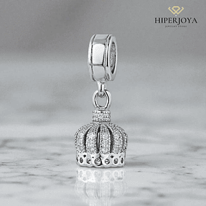 Abalorio corona plata