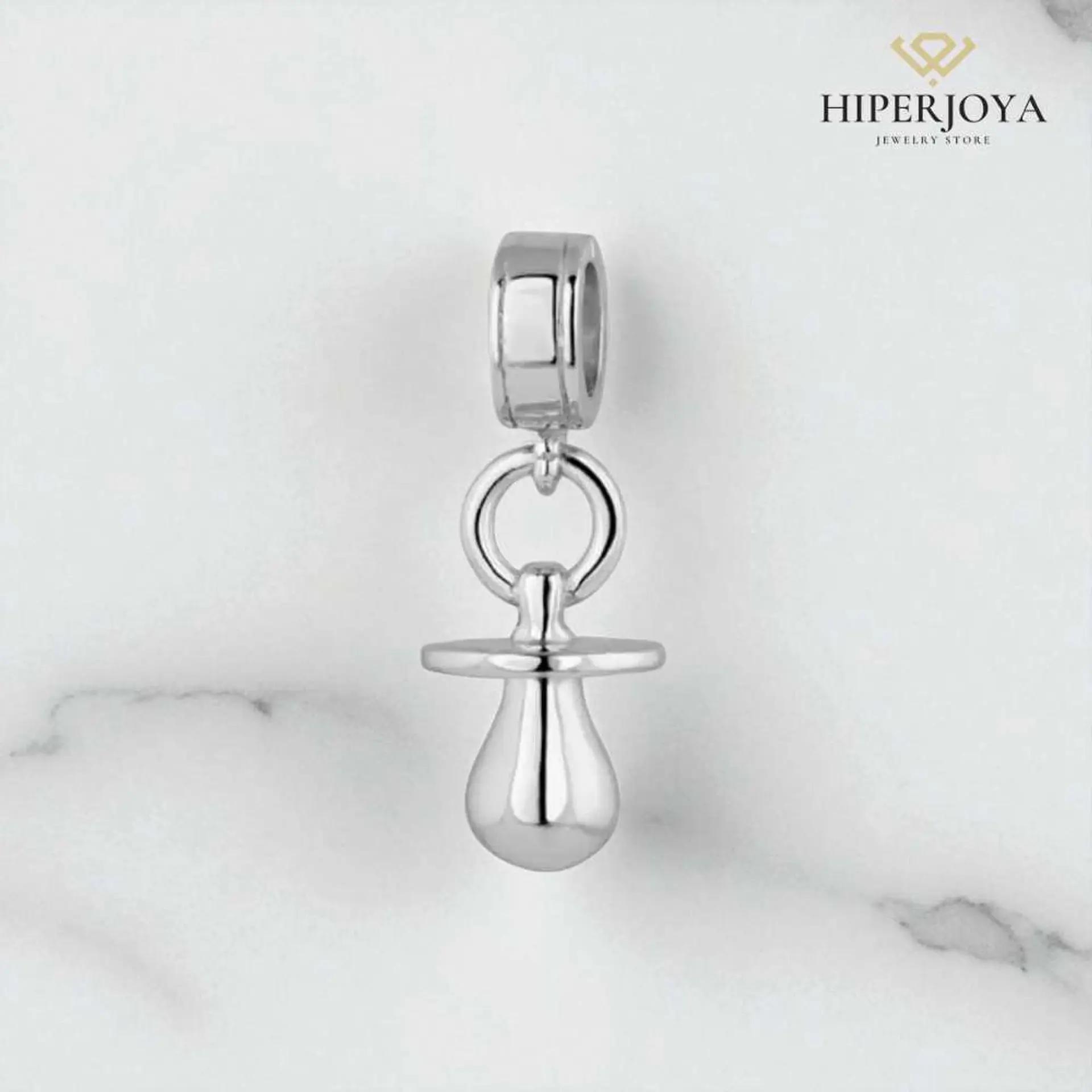 Silver pacifier charm 2