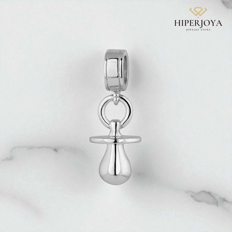 Silver pacifier charm 2