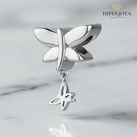 Silver dragonfly bead