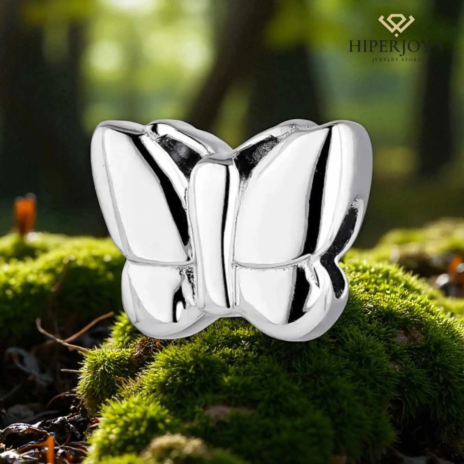 Silver butterfly bead 2