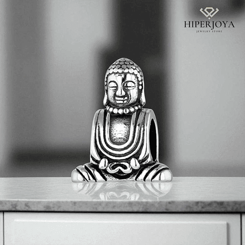 Silver Buddha bead