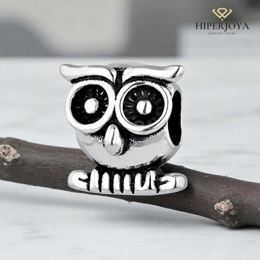 Abalorio búho plata 2