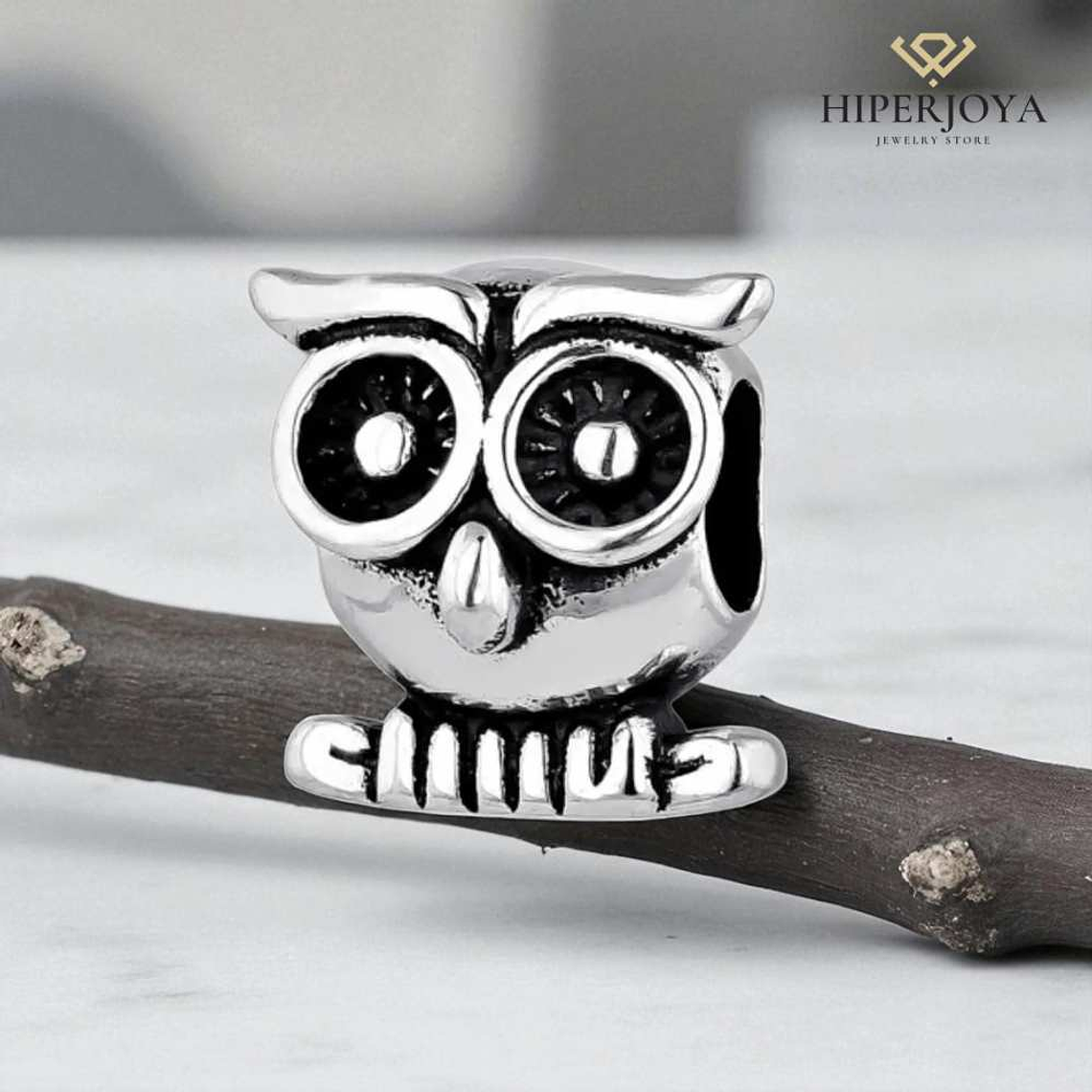 Abalorio búho plata 2