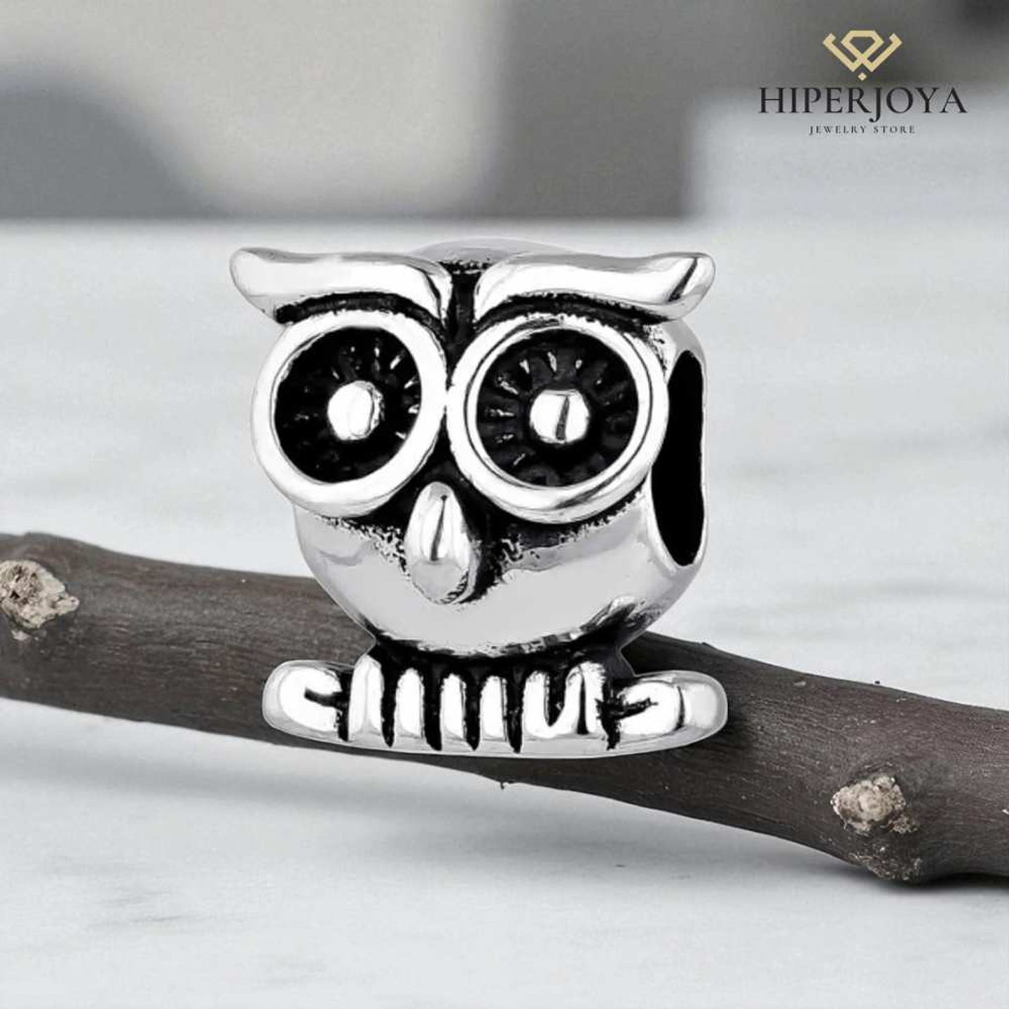 Abalorio búho plata 2