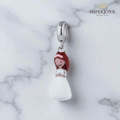 Silver communion girl bead