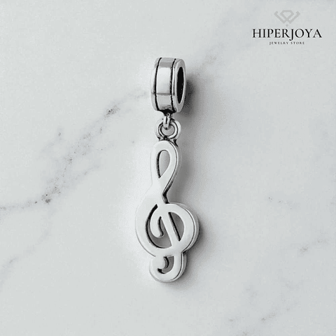 Abalorio clave de sol plata