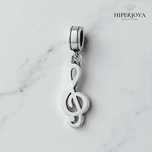 Abalorio clave de sol plata