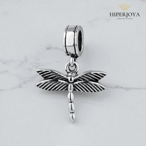 Abalorio libélula plata