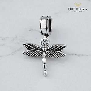 Abalorio libélula plata