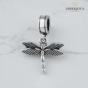 Abalorio libélula plata