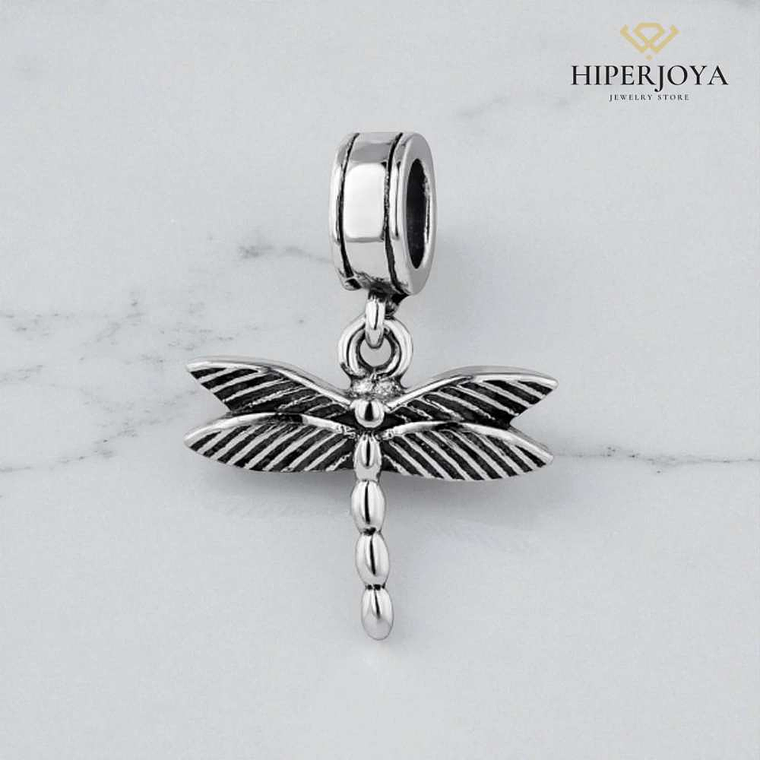 Abalorio libélula plata 2