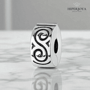 Abalorio clip infinito doble plata