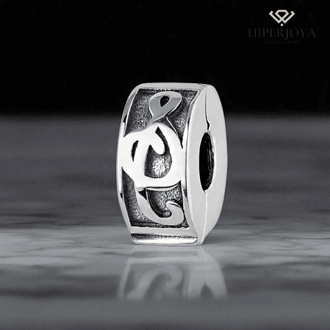 Abalorio clip música plata