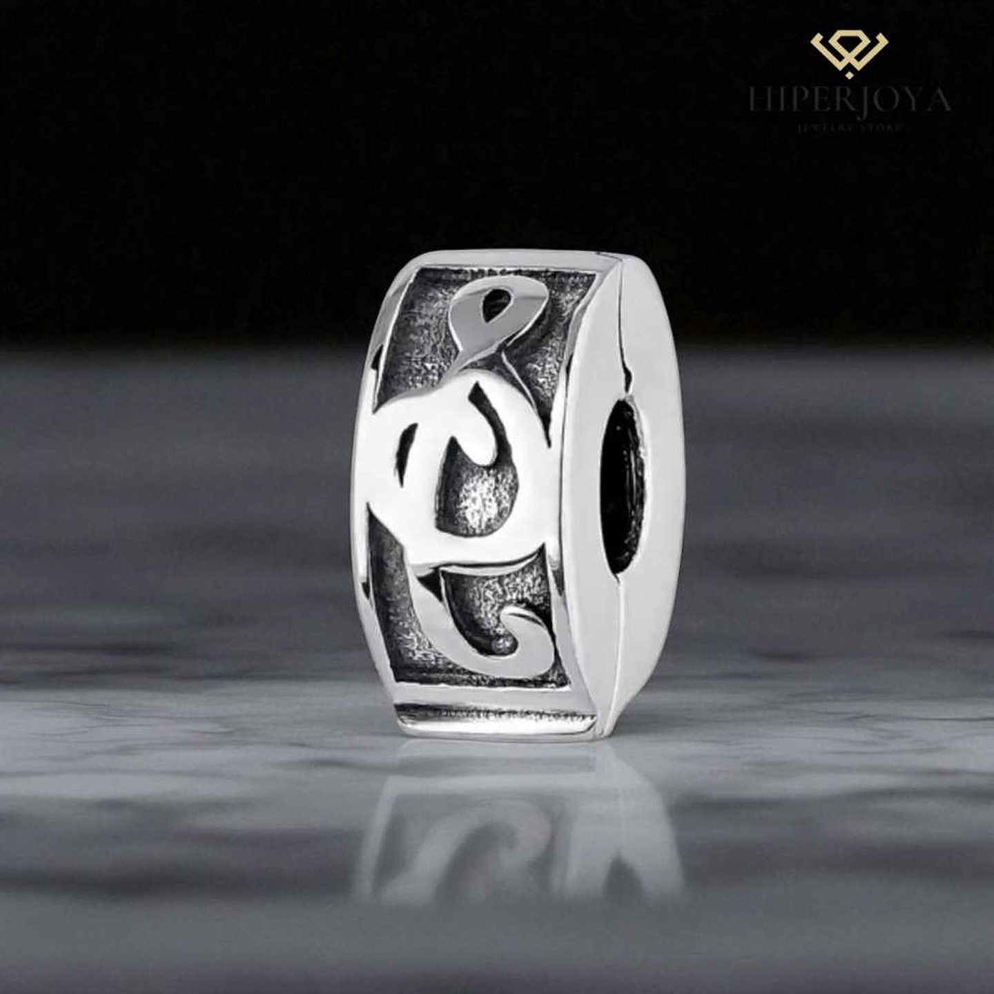 Abalorio clip música plata 2