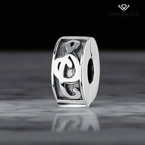 Abalorio clip música plata