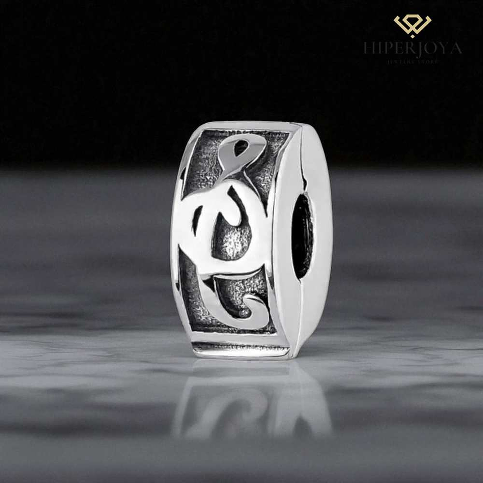 Abalorio clip música plata 2