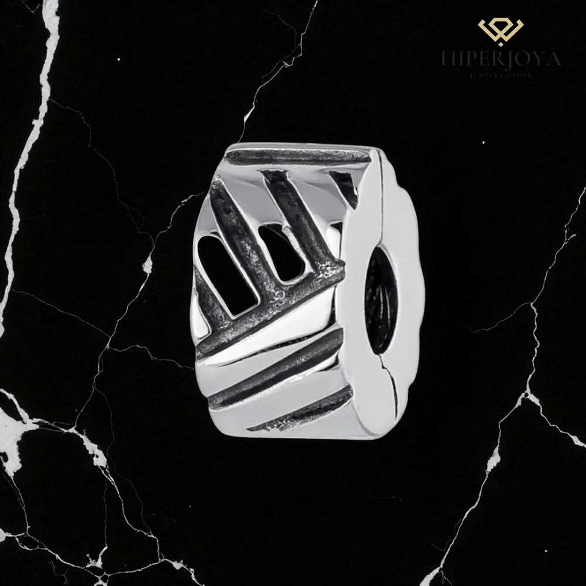 Abalorio clip multilíneas plata 2