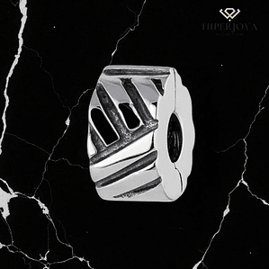 Abalorio clip multilíneas plata