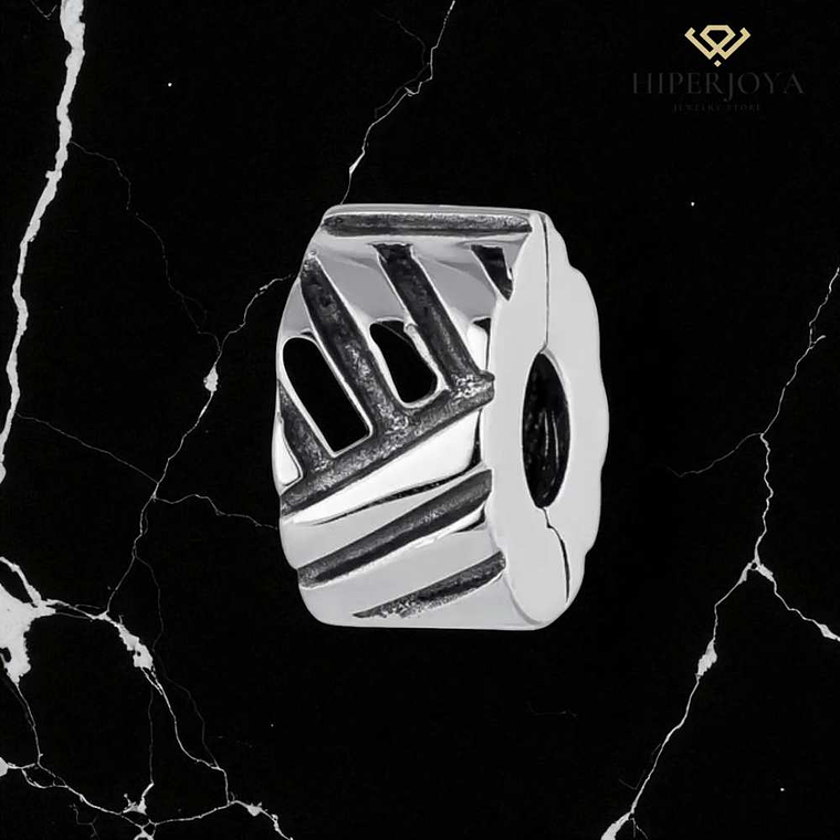 Abalorio clip multilíneas plata 2