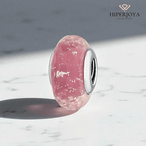 Abalorio murano prisma rosa