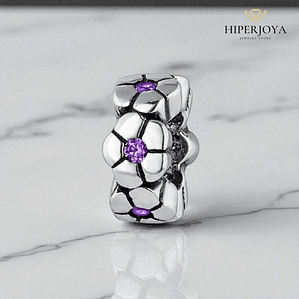 Abalorio ramo morado plata