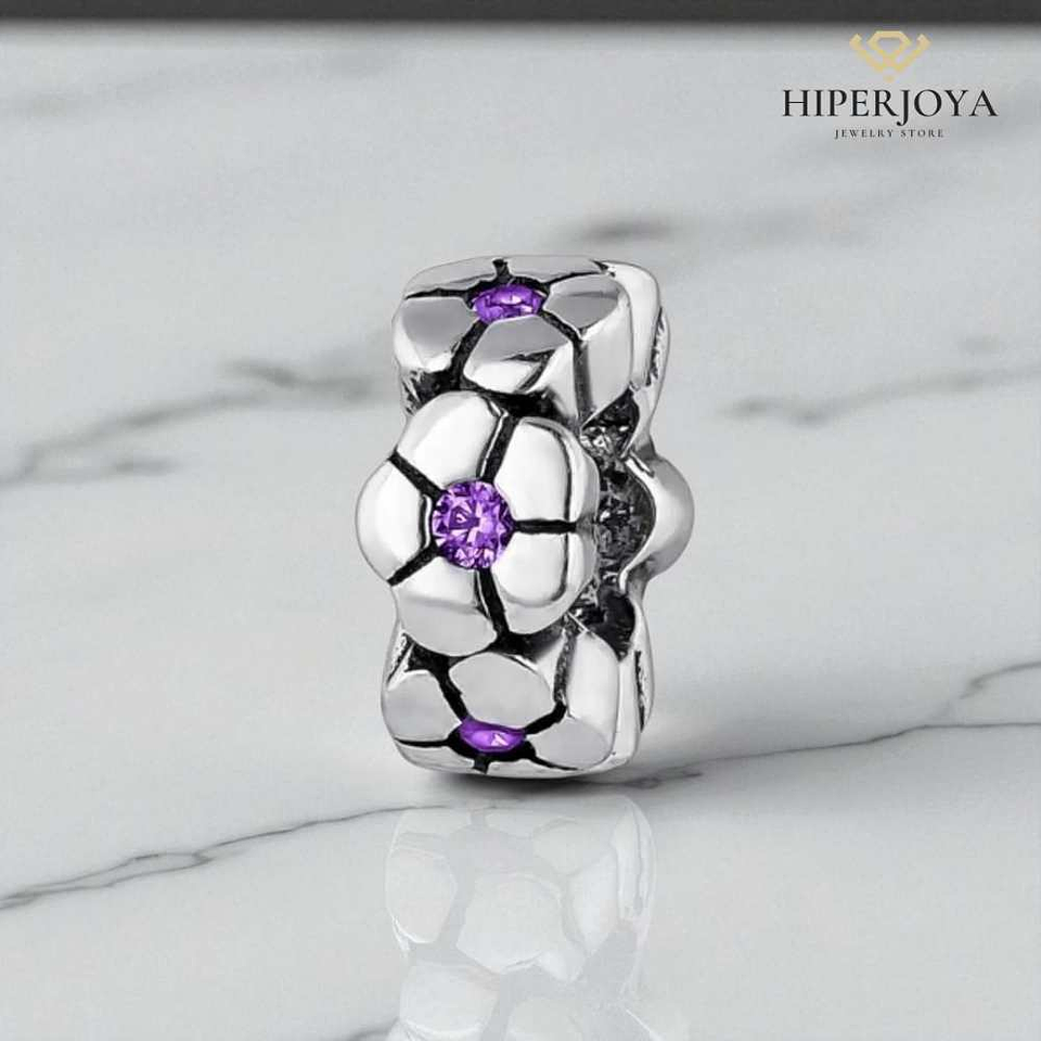 Abalorio ramo morado plata 2