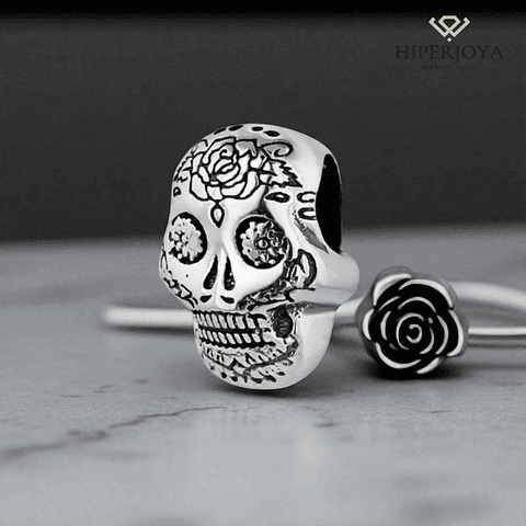 Abalorio calavera plata