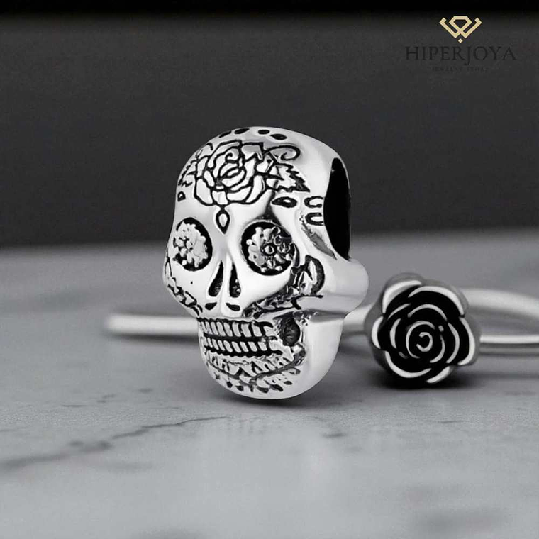 Abalorio calavera plata 2